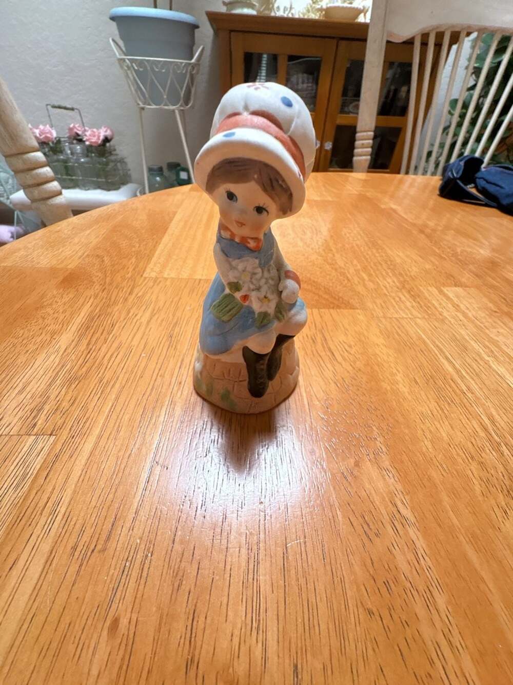 Vintage 1978 Jasco Adorabelles Bisque Porcelain Bell Figurine - Sitting Girl
